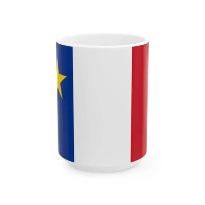 Flag of Acadia (Canada) White Coffee Mug 15oz - Go Mug Yourself