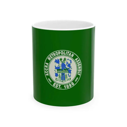 Flag of Accra (Ghana) White Coffee Mug 11oz - Go Mug Yourself