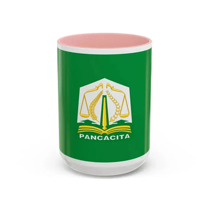 Flag of Aceh Indonesia - Accent Coffee Mug 15oz Pink - Go Mug Yourself