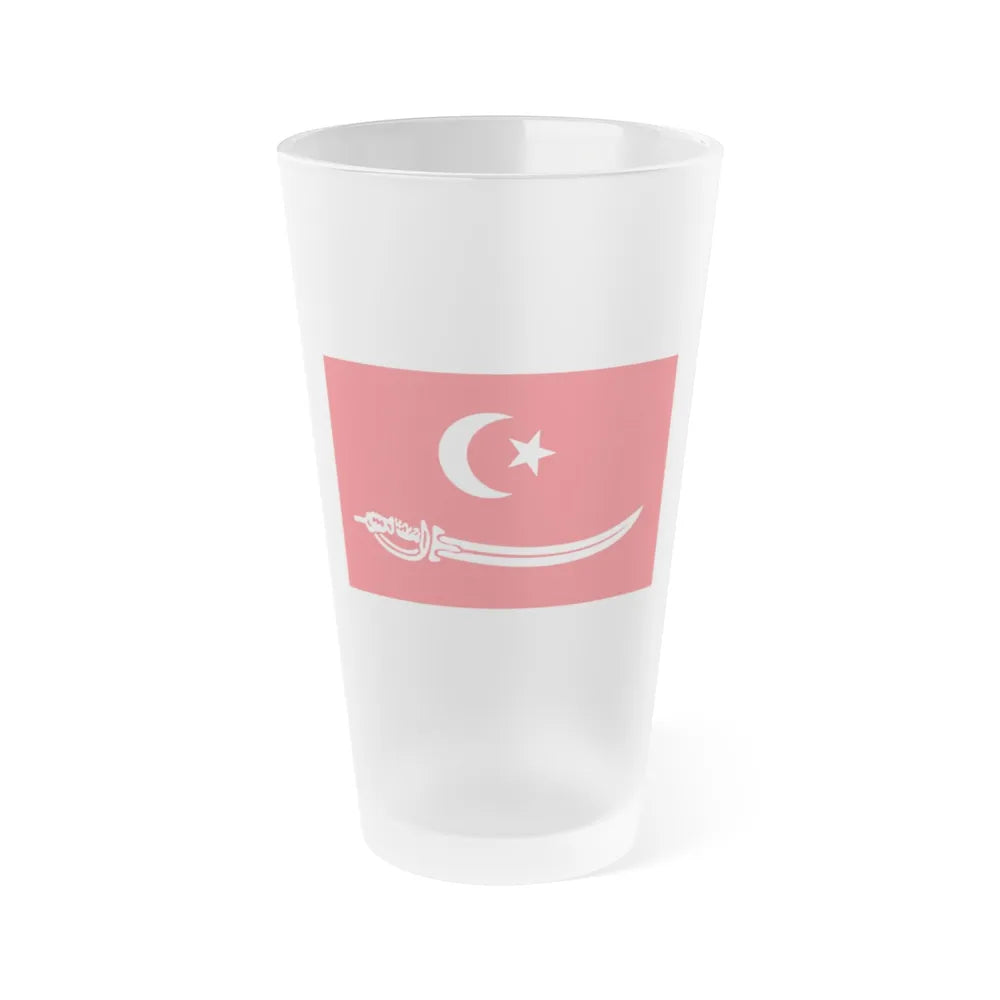 Flag of Aceh Sultanate Malaysia - Frosted Pint Glass 16oz-16oz-Frosted-Go Mug Yourself