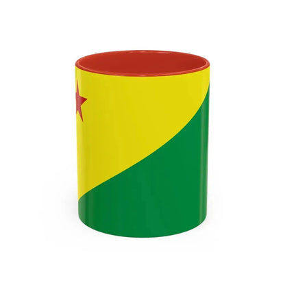 Flag of Acre Brazil - Accent Coffee Mug 11oz Red - Go Mug Yourself