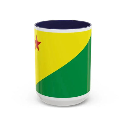 Flag of Acre Brazil - Accent Coffee Mug 15oz Navy - Go Mug Yourself