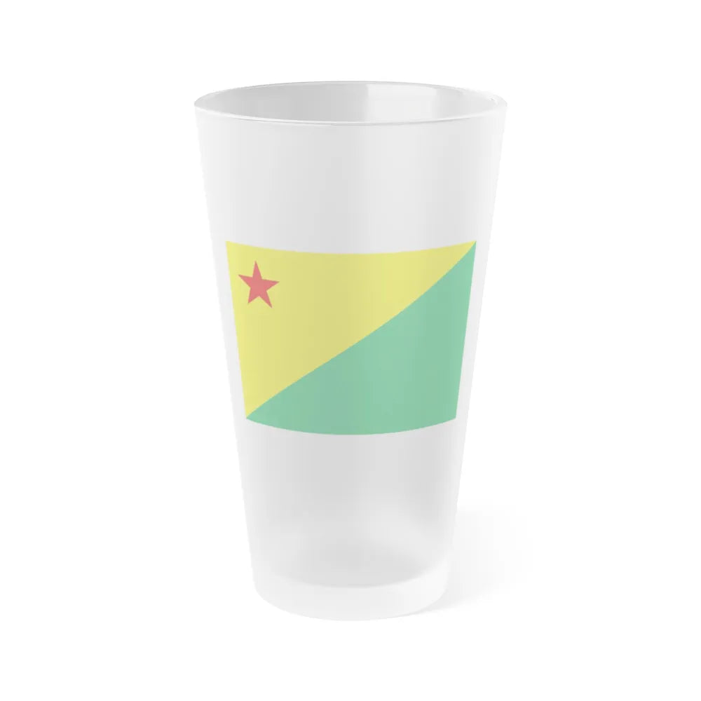 Flag of Acre Brazil - Frosted Pint Glass 16oz-16oz-Frosted-Go Mug Yourself