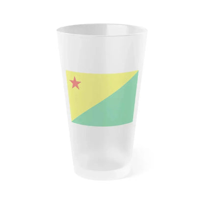 Flag of Acre Brazil - Frosted Pint Glass 16oz 16oz Frosted - Go Mug Yourself