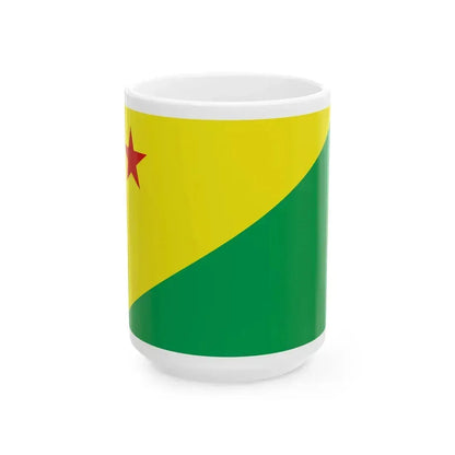 Flag of Acre Brazil - White Coffee Mug 15oz - Go Mug Yourself