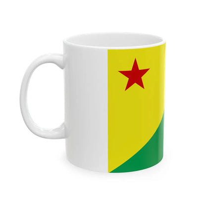 Flag of Acre Brazil - White Coffee Mug-Go Mug Yourself