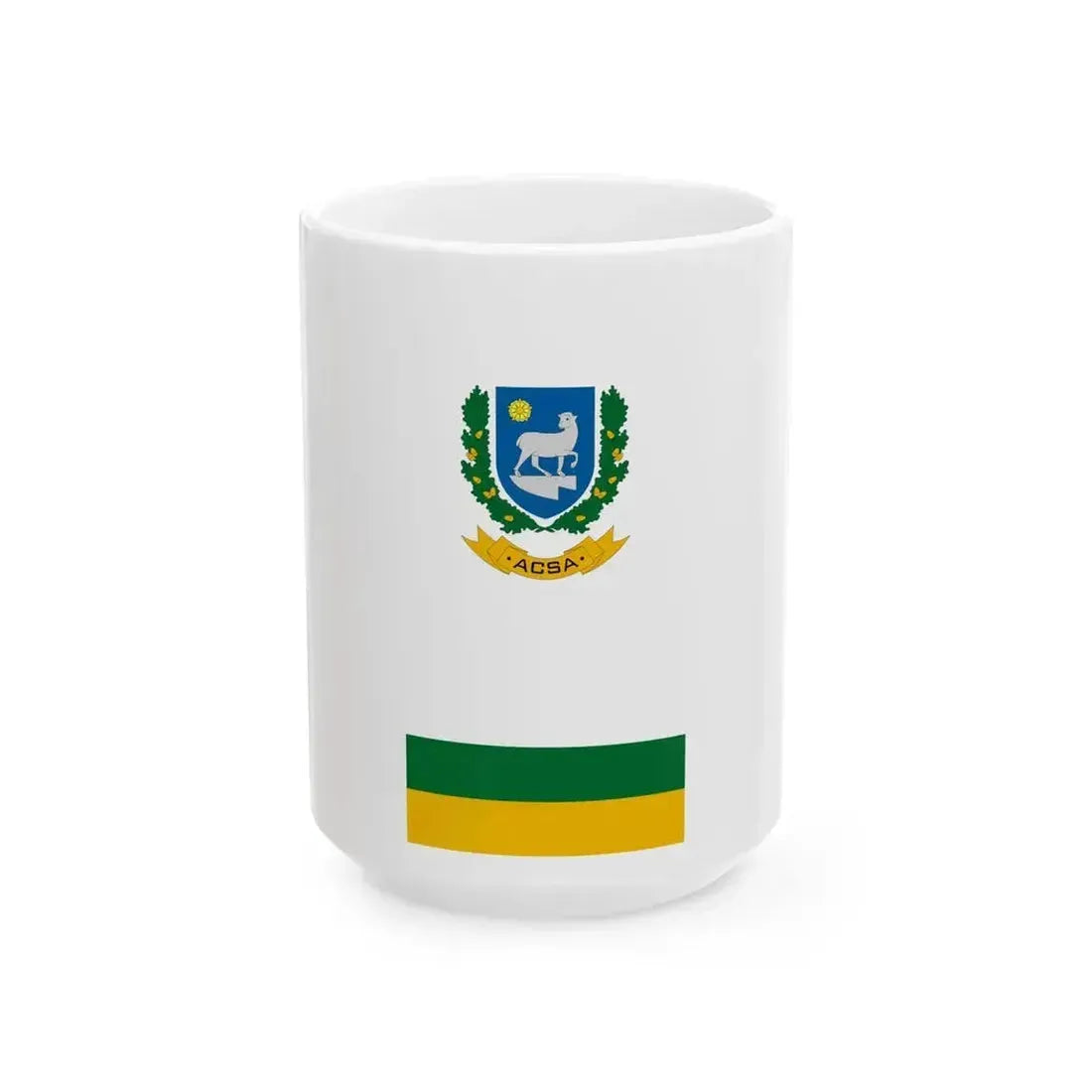 Flag of Acsa vertical (Hungary) White Coffee Mug 15oz - Go Mug Yourself