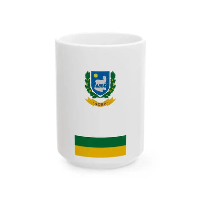Flag of Acsa vertical (Hungary) White Coffee Mug 15oz - Go Mug Yourself