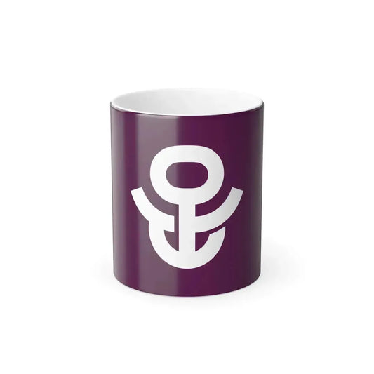 Minimalist white stylized anchor centered on a deep purple background, in a flat nautical emblem style.