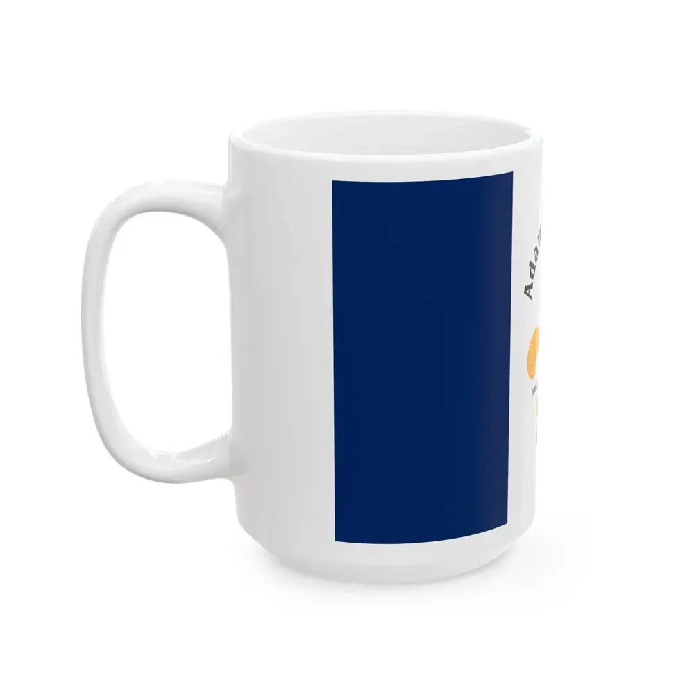 Flag of Adams County Iowa Sesquicentennial (United States) White Coffee Mug - Go Mug Yourself