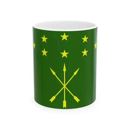 Flag of Adygea (Russia) White Coffee Mug 11oz - Go Mug Yourself