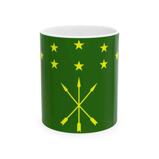 Flag of Adygea (Russia) White Coffee Mug 11oz - Go Mug Yourself