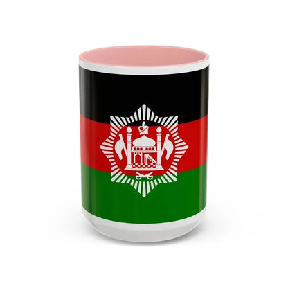 Flag of Afghanistan 1928 - Accent Coffee Mug 15oz Pink - Go Mug Yourself