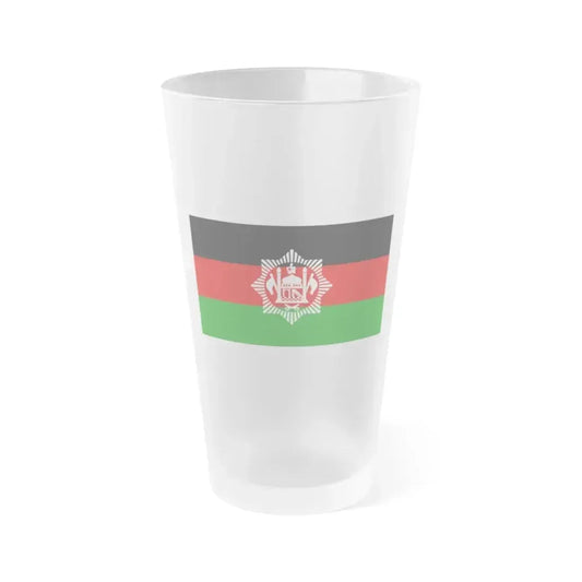 Flag of Afghanistan 1928 - Frosted Pint Glass 16oz 16oz Frosted - Go Mug Yourself
