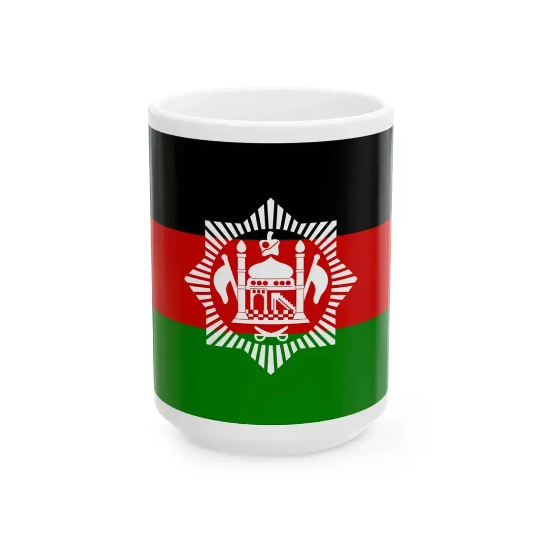 Flag of Afghanistan 1928 - White Coffee Mug 15oz - Go Mug Yourself