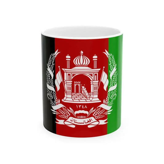 Flag of Afghanistan 1931-1973 (Afghanistan) White Coffee Mug 11oz - Go Mug Yourself