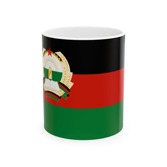 Flag of Afghanistan 1980-1987 3-2 (Afghanistan) White Coffee Mug-11oz-Go Mug Yourself