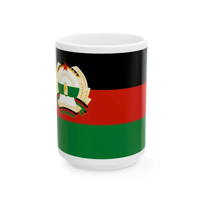 Flag of Afghanistan 1980-1987 3-2 (Afghanistan) White Coffee Mug 15oz - Go Mug Yourself