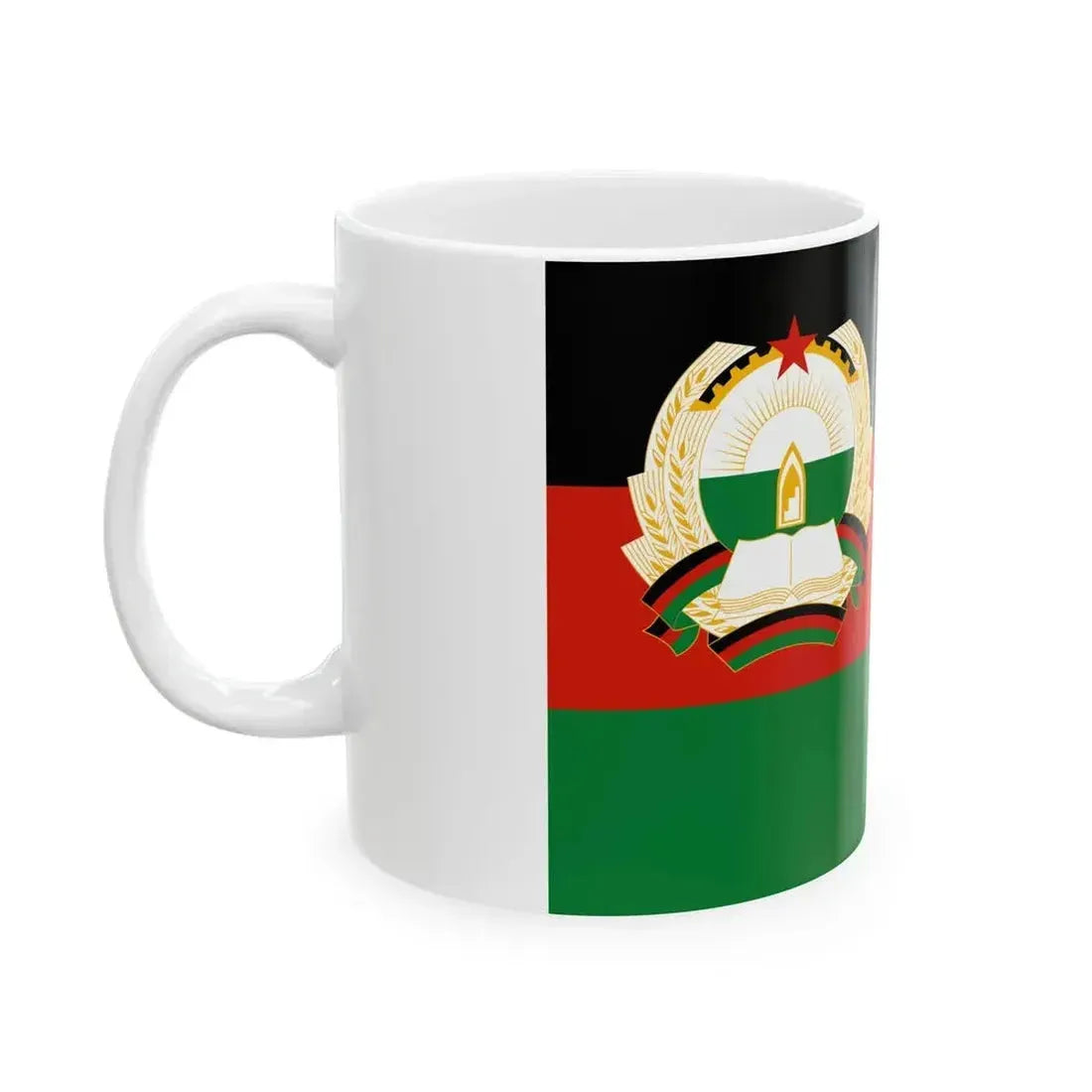 Flag of Afghanistan 1980-1987 3-2 (Afghanistan) White Coffee Mug - Go Mug Yourself
