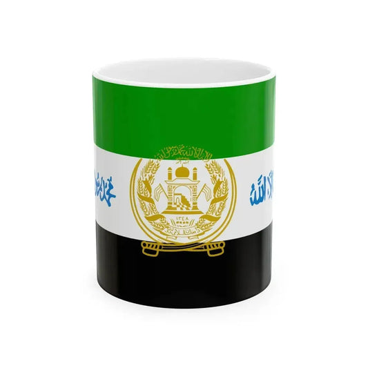 Flag of Afghanistan 2001-2002 3-2 (Afghanistan) White Coffee Mug 11oz - Go Mug Yourself