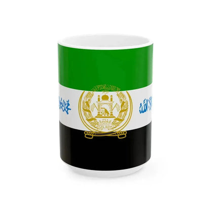 Flag of Afghanistan 2001-2002 3-2 (Afghanistan) White Coffee Mug 15oz - Go Mug Yourself