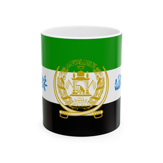 Flag of Afghanistan 2001-2002 (Afghanistan) White Coffee Mug-11oz-Go Mug Yourself