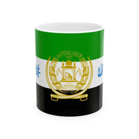 Flag of Afghanistan 2001-2002 (Afghanistan) White Coffee Mug 11oz - Go Mug Yourself