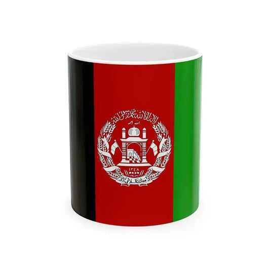 Flag of Afghanistan 2002-2004 3-2 (Afghanistan) White Coffee Mug 11oz - Go Mug Yourself