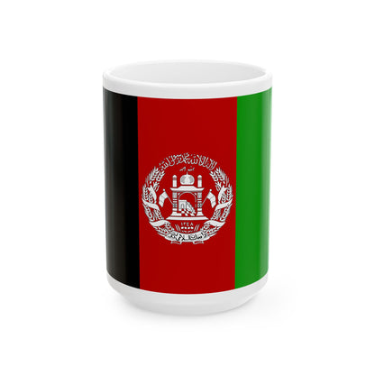 Flag of Afghanistan 2002-2004 3-2 (Afghanistan) White Coffee Mug-15oz-Go Mug Yourself