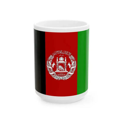 Flag of Afghanistan 2002-2004 3-2 (Afghanistan) White Coffee Mug 15oz - Go Mug Yourself