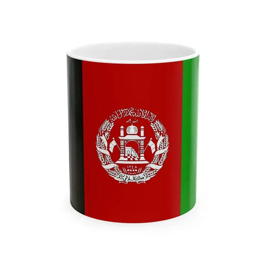 Flag of Afghanistan 2002-2004 (Afghanistan) White Coffee Mug 11oz - Go Mug Yourself