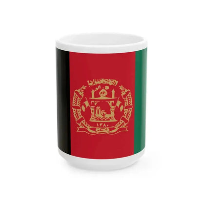 Flag of Afghanistan 2002-2004 Variant (Afghanistan) White Coffee Mug 15oz - Go Mug Yourself