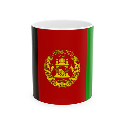 Flag of Afghanistan 2002-2004 variant with golden arms (Afghanistan) White Coffee Mug-11oz-Go Mug Yourself