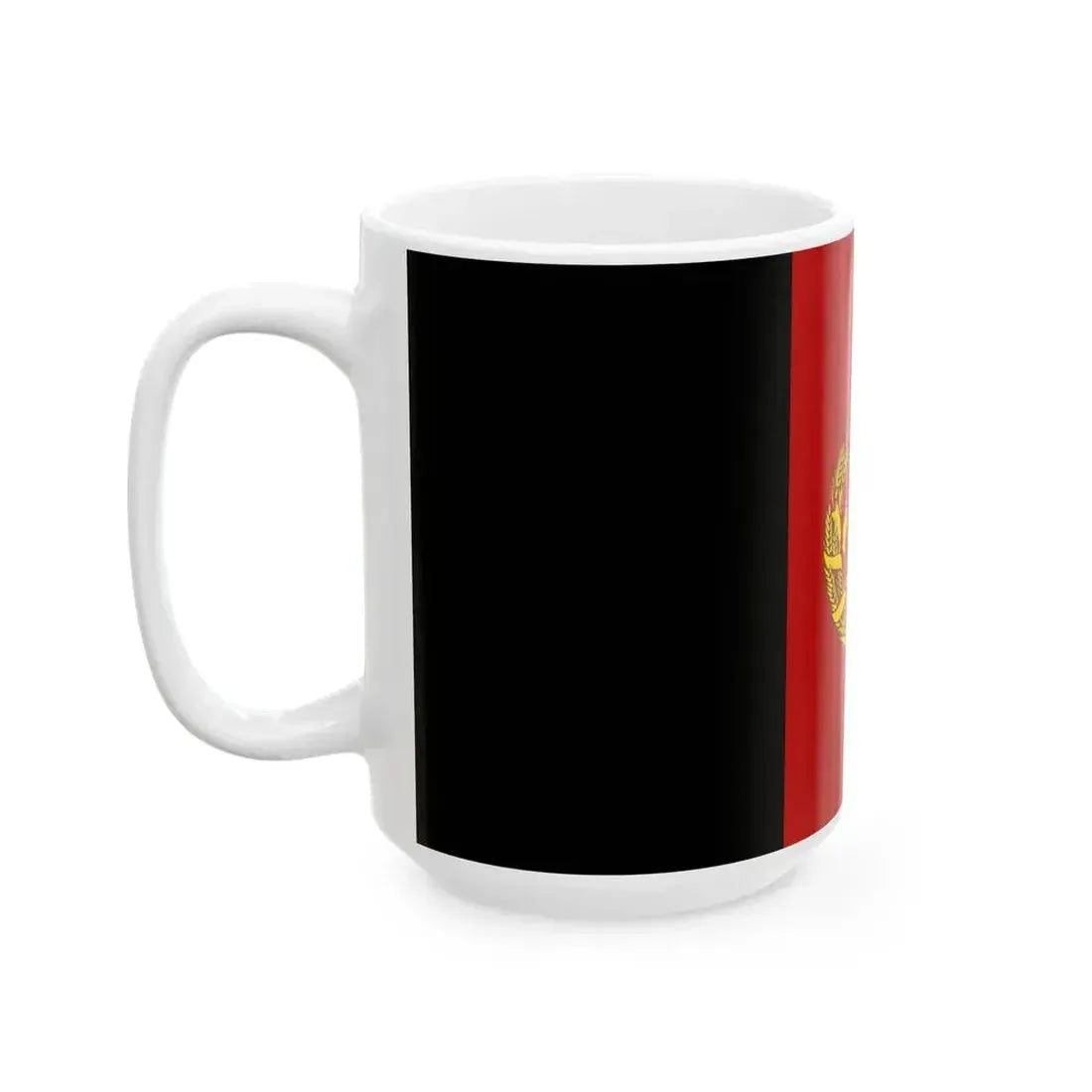 Flag of Afghanistan 2002-2004 variant with golden arms (Afghanistan) White Coffee Mug - Go Mug Yourself