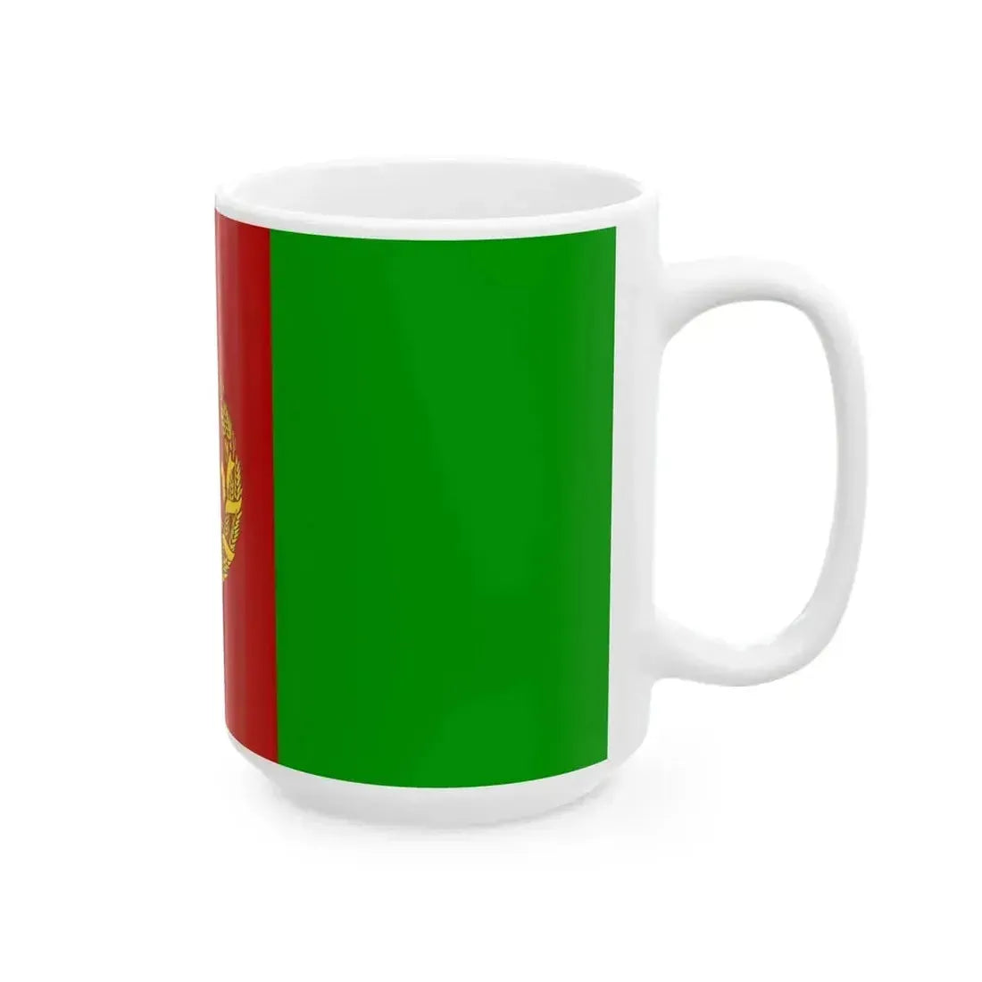 Flag of Afghanistan 2002-2004 variant with golden arms (Afghanistan) White Coffee Mug - Go Mug Yourself