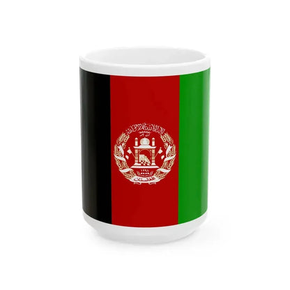 Flag of Afghanistan 2004-2021 unofficial variation (Afghanistan) White Coffee Mug 15oz - Go Mug Yourself