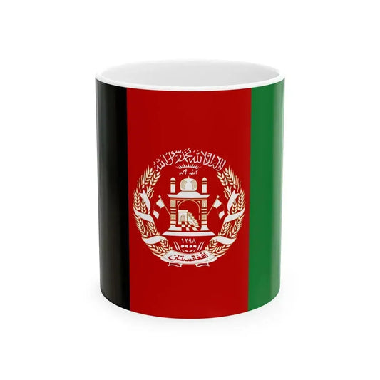 Flag of Afghanistan 2004-2021 variant (Afghanistan) White Coffee Mug 11oz - Go Mug Yourself