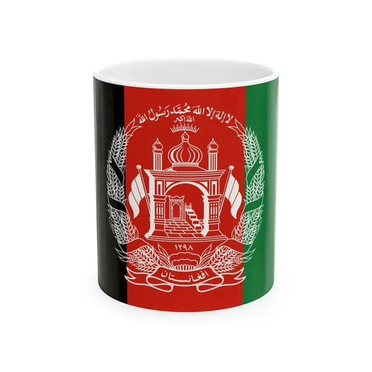 Flag of Afghanistan 2013-2021 (Afghanistan) White Coffee Mug 11oz - Go Mug Yourself