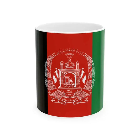 Flag of Afghanistan 2013-2021.svg alternative version (Afghanistan) White Coffee Mug 11oz - Go Mug Yourself