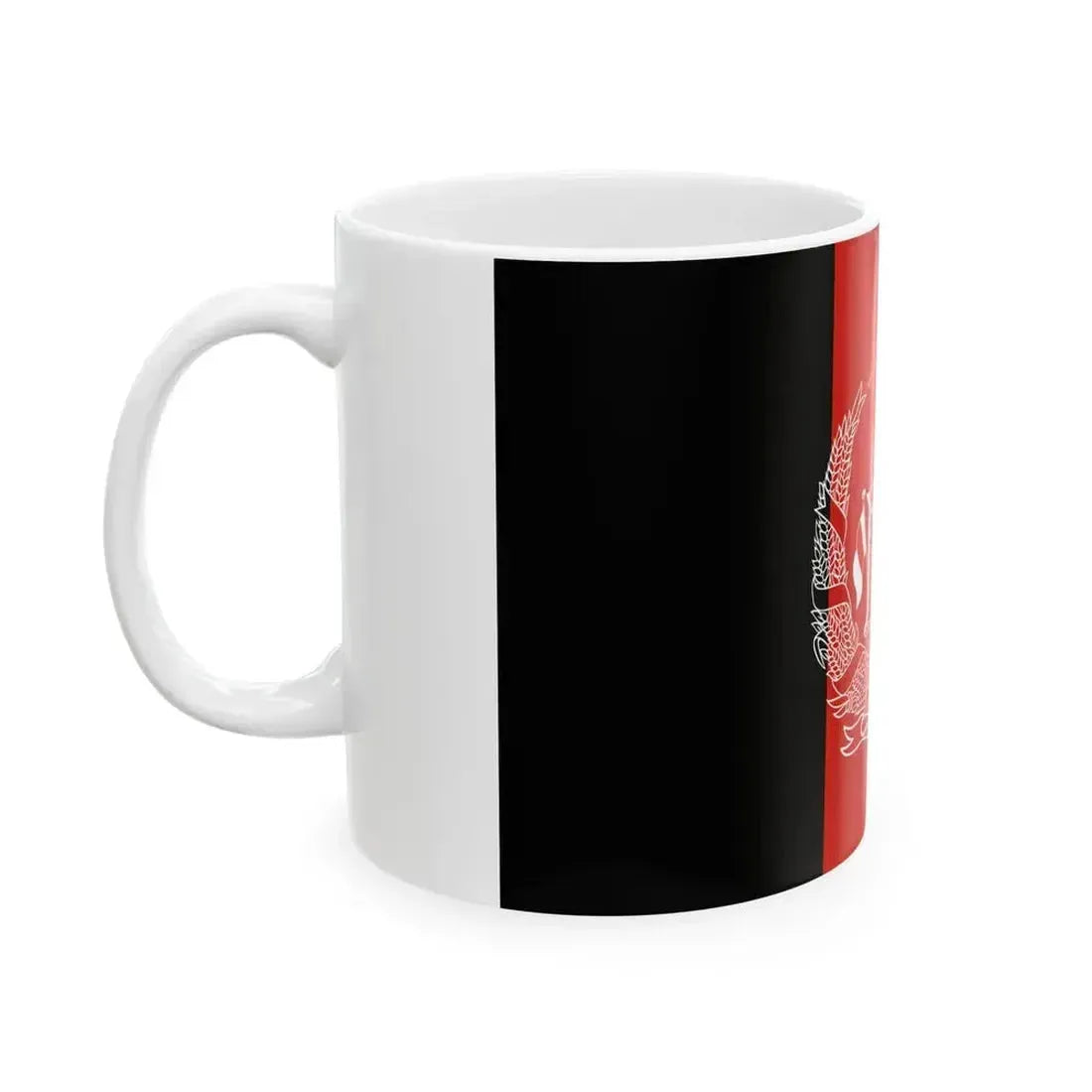 Flag of Afghanistan 2013-2021.svg alternative version (Afghanistan) White Coffee Mug - Go Mug Yourself