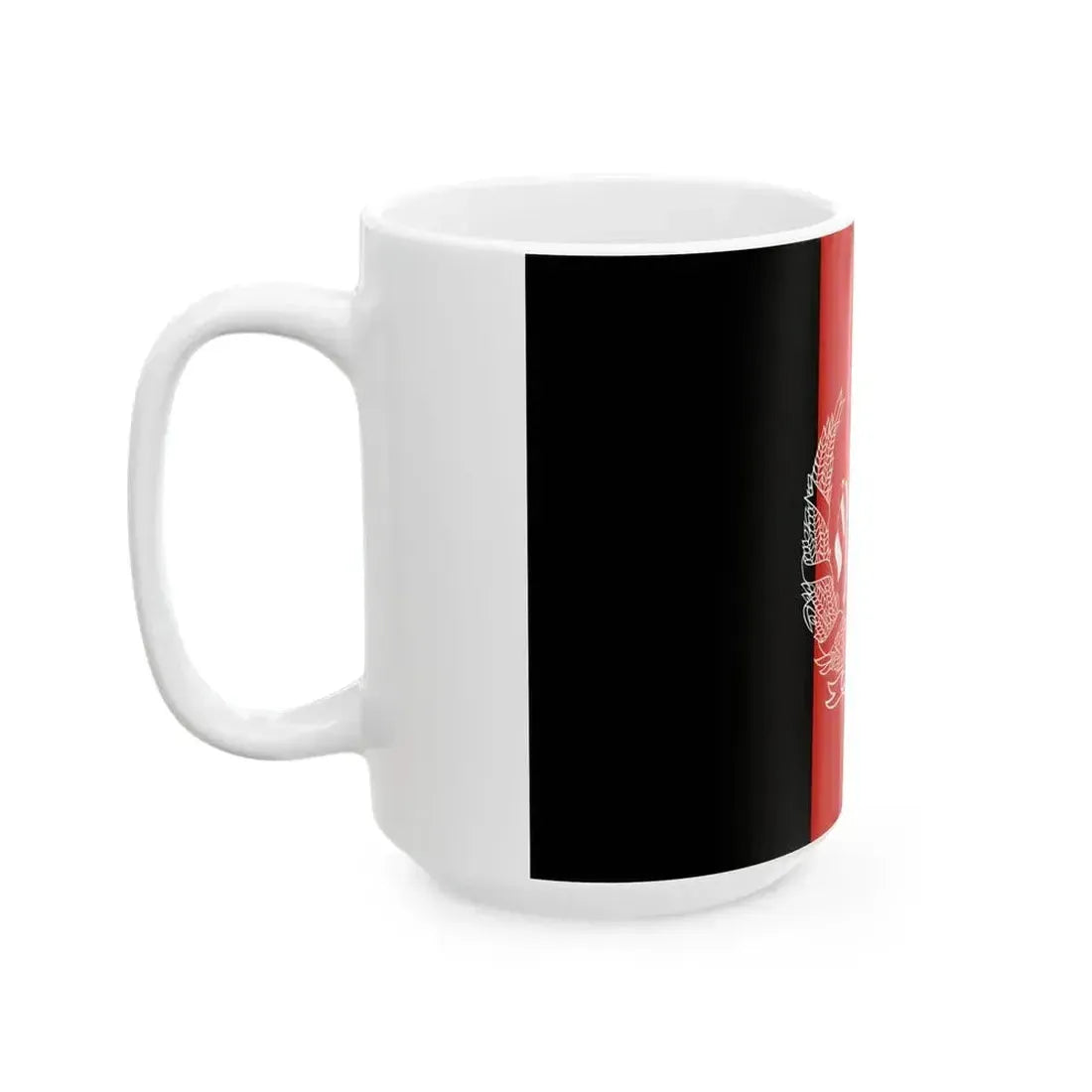 Flag of Afghanistan 2013-2021.svg alternative version (Afghanistan) White Coffee Mug - Go Mug Yourself