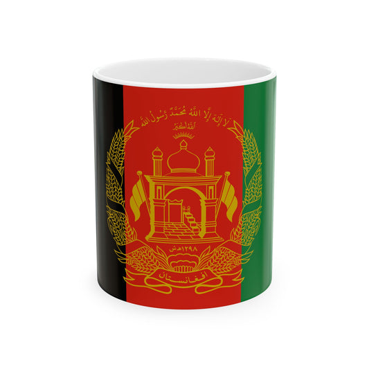 Flag of Afghanistan Gold Vers (Afghanistan) White Coffee Mug-11oz-Go Mug Yourself