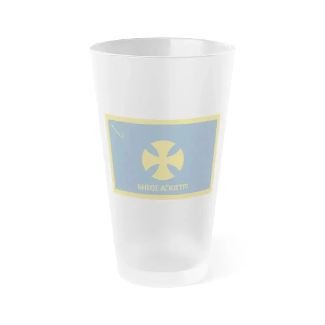 Flag of Agistri Island Greece - Frosted Pint Glass 16oz 16oz Frosted - Go Mug Yourself