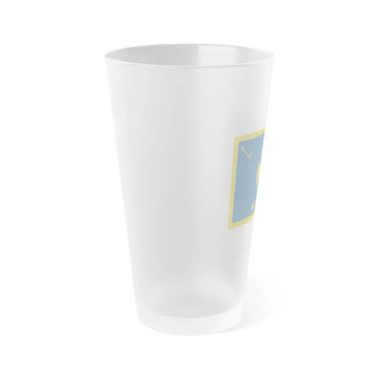 Flag of Agistri Island Greece - Frosted Pint Glass 16oz-Go Mug Yourself