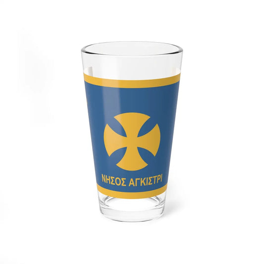 Flag of Agistri Island Greece - Pint Glass 16oz-16oz-Go Mug Yourself