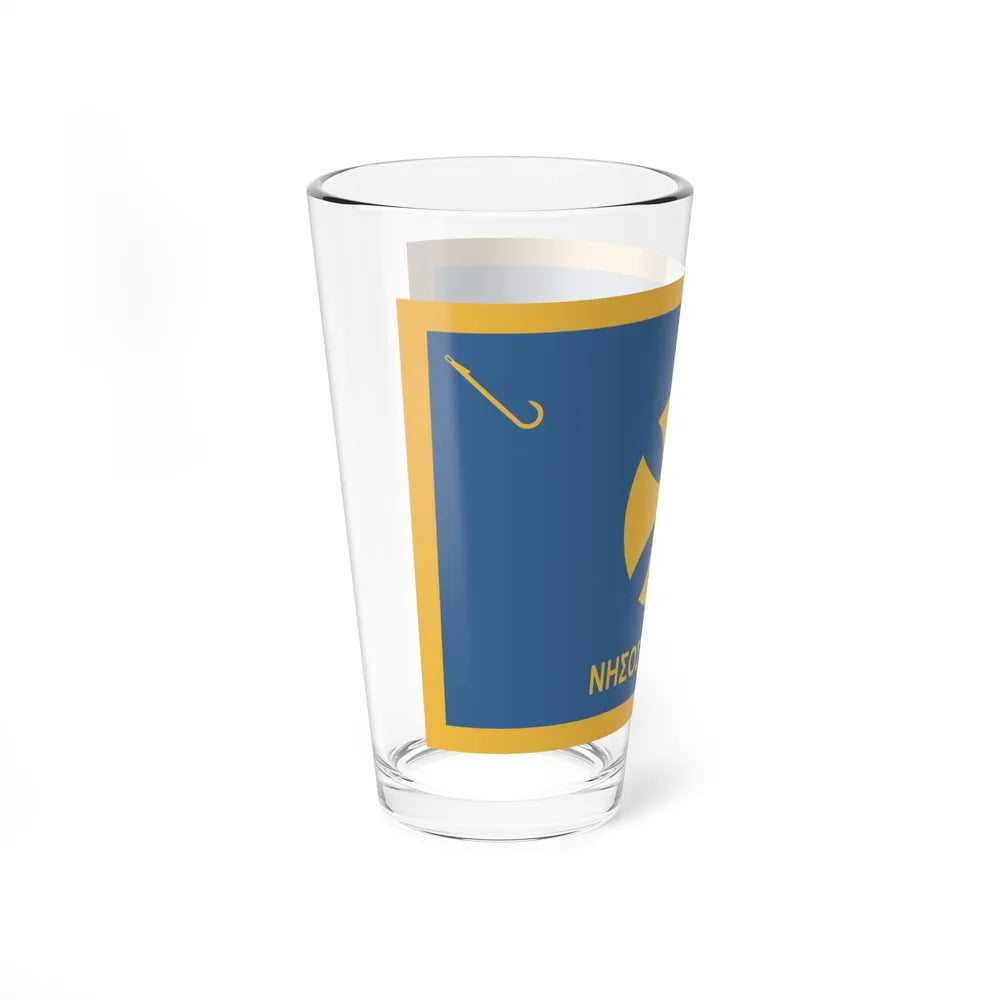 Flag of Agistri Island Greece - Pint Glass 16oz-Go Mug Yourself