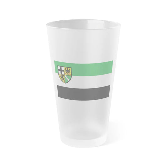 Flag of Ahrweiler Germany - Frosted Pint Glass 16oz-16oz-Frosted-Go Mug Yourself