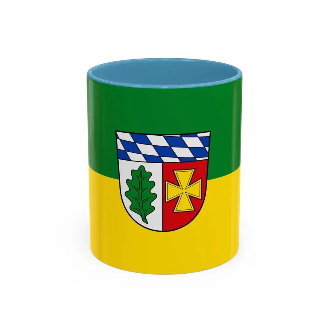 Flag of Aichach Friedberg Germany - Accent Coffee Mug 11oz Light Blue - Go Mug Yourself
