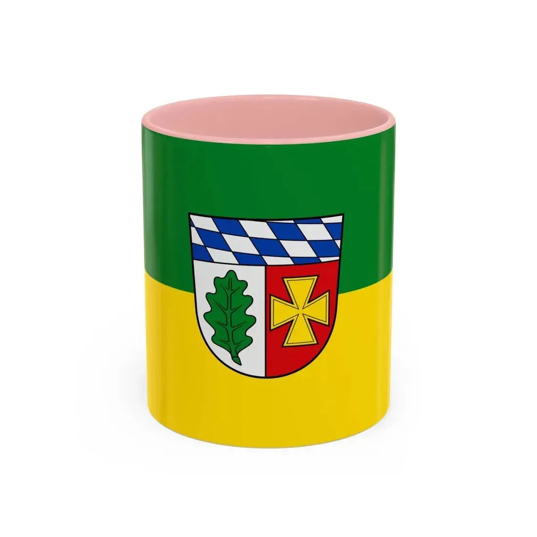 Flag of Aichach Friedberg Germany - Accent Coffee Mug 11oz Pink - Go Mug Yourself