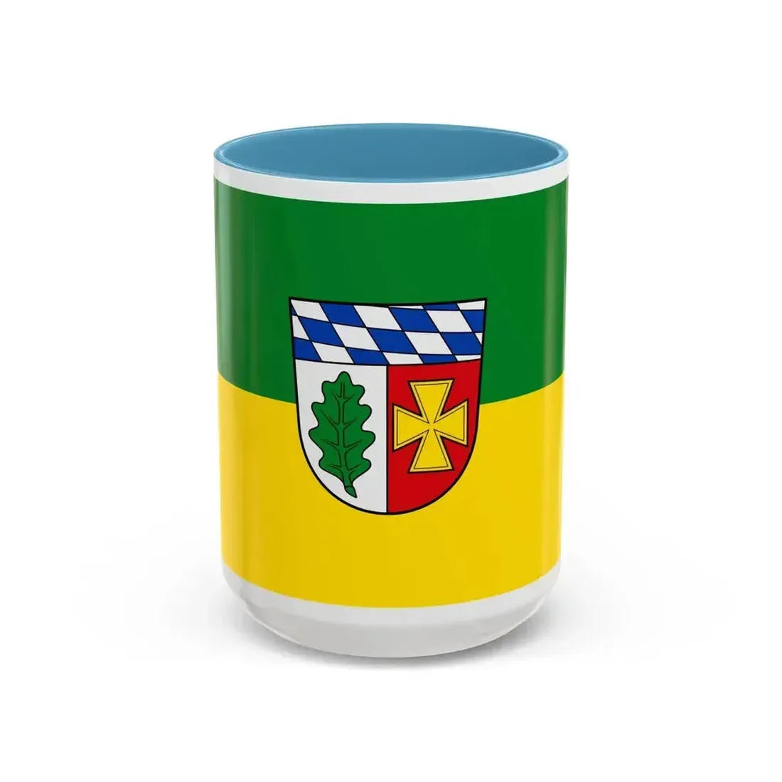 Flag of Aichach Friedberg Germany - Accent Coffee Mug 15oz Light Blue - Go Mug Yourself